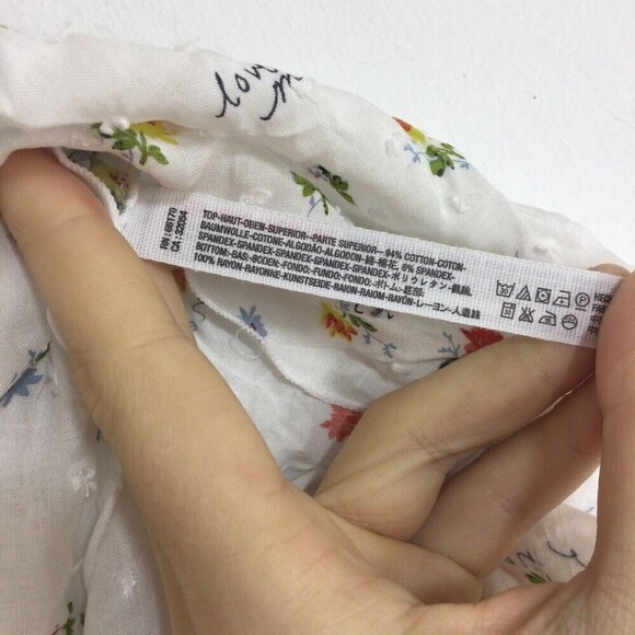 Free People Up Late Yellow Crop Top & Ivory Floral Shorts Pajama Set Size Large - Picture 5 of 11